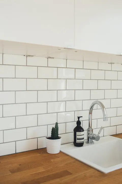 Bright, spotless kitchen